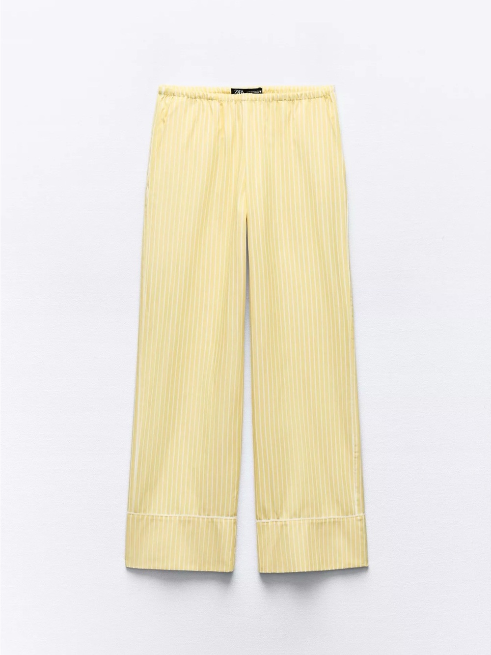 Zara Yellow Striped Wide-Leg Pajama Pants — XS